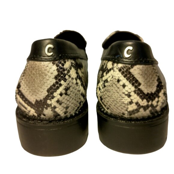 Sam Edelman Circus Desmond Loafers Women 10 M Faux Snake Skin Black Gray Slip On - Picture 9 of 16